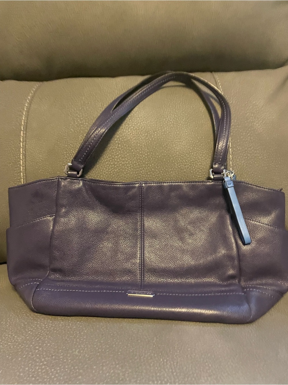 Women’s Purple Leather Tote Handbag